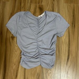 Light Blue/Purple Ruched Top